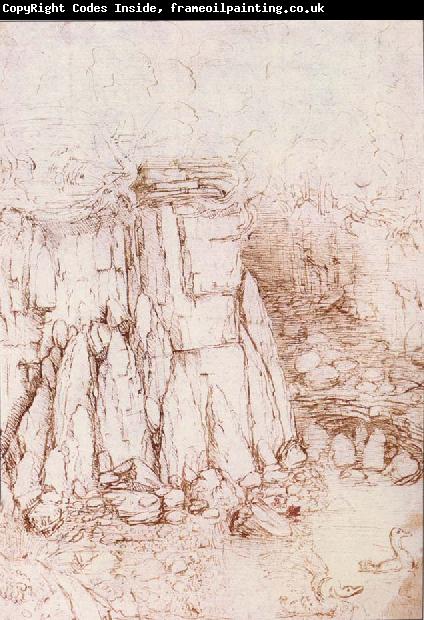 LEONARDO da Vinci A rock gorge