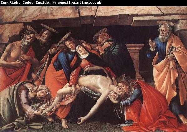 Sandro Botticelli Lamentation over the Dead Christ with Saints