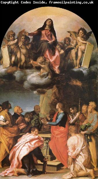 Andrea del Sarto The Asuncion of the Virgin, with holy