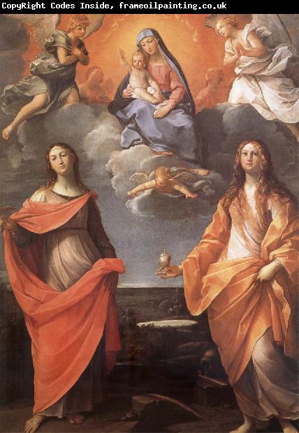 Annibale Carracci The Virgin appears before San Lucas and Holy Catalina