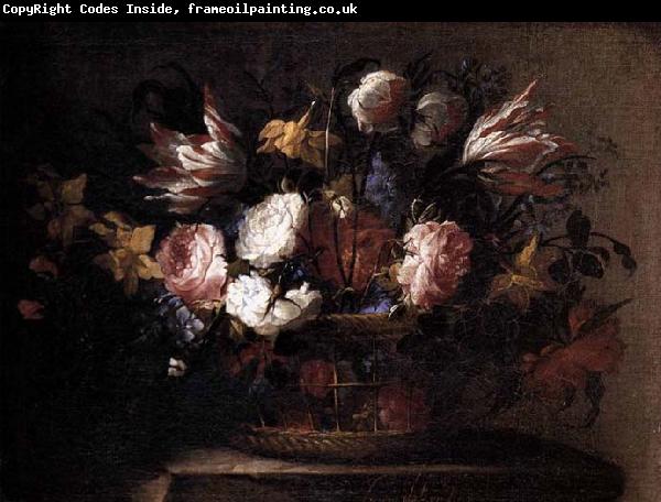 Arellano, Juan de Still-Life with a Basket of Flowers