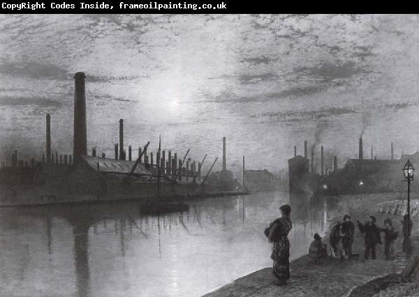 Atkinson Grimshaw Reflections on the Aire On Strike