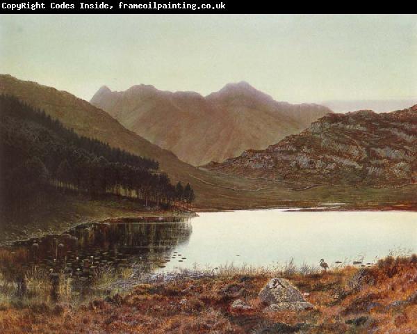 Atkinson Grimshaw Blea Tarn at First Light,Langdale Pikes in the Distance