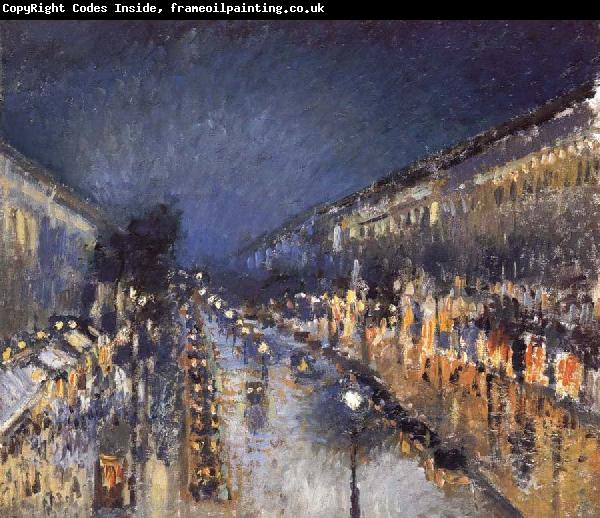 Camille Pissarro The Boulevard Monimartre at Night