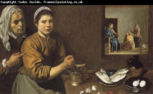 Diego Velazquez Kitchen Scene with Christ in the House of Martha and Hary