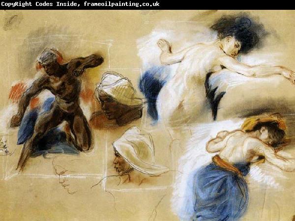 Eugene Delacroix Sketch for The Death of Sardanapalus