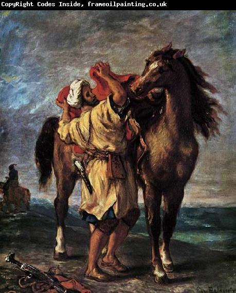 Eugene Delacroix Marocan and his Horse