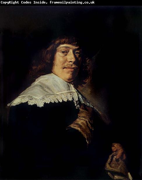 Frans Hals Portrait of a young man holding a glove