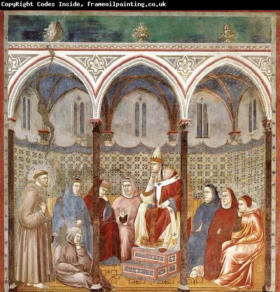 GIOTTO di Bondone St Francis Preaching before Honorius III