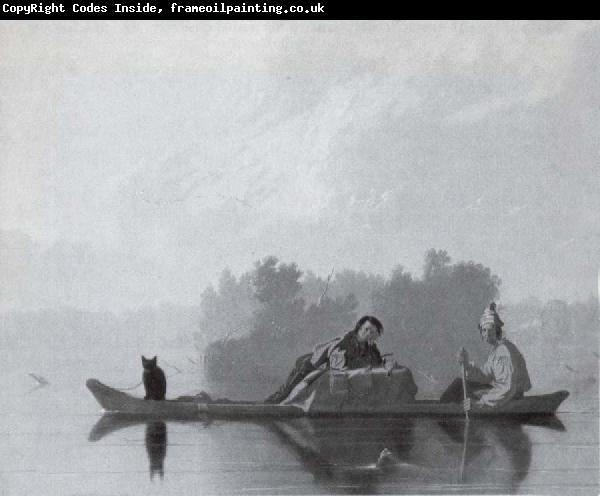 George Caleb Bingham Pelzhandler den Missouri hinunterfahrend