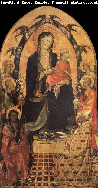 Gherardo Starnina The Madonna and the Nino with San Juan the Baptist, San Nicolas and four angeles