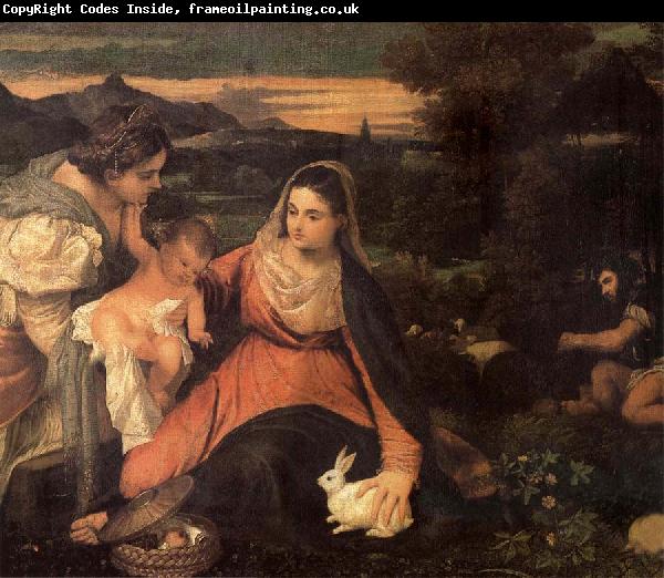 Titian The Virgin with the rabbit