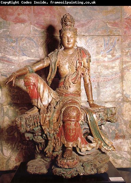 unknow artist Guanyin 1 loan-beginning 12e century Gepolychromeerd wood