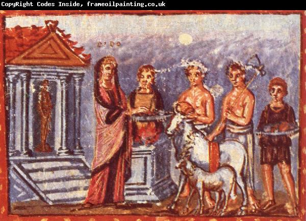 unknow artist Dido draagot offerings on, illustration by Aeneis of Vergilius