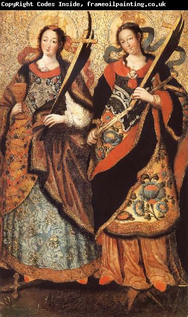 unknow artist The Saints Marys Barbe and Catherine