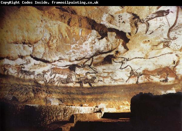 unknow artist The-large Hall in the cave of Lascaux France