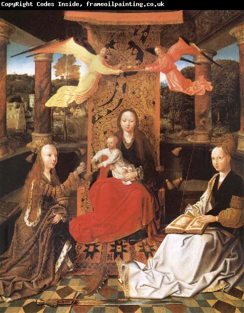 unknow artist The Madonna and the Nino enthroned, with the holy Catalina and Barbara