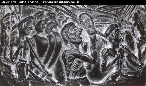 unknow artist Detail of vase with agricultural workers, from Hagia Triade Crete