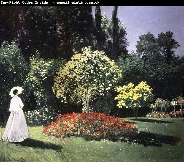 Claude Monet Jeanne-Marguerite Lecadre in the Garden