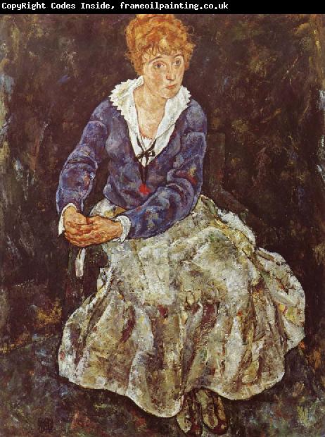 Egon Schiele Portrait of Edith Schiele Seated