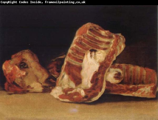 Francisco de Goya Style life with lamb head