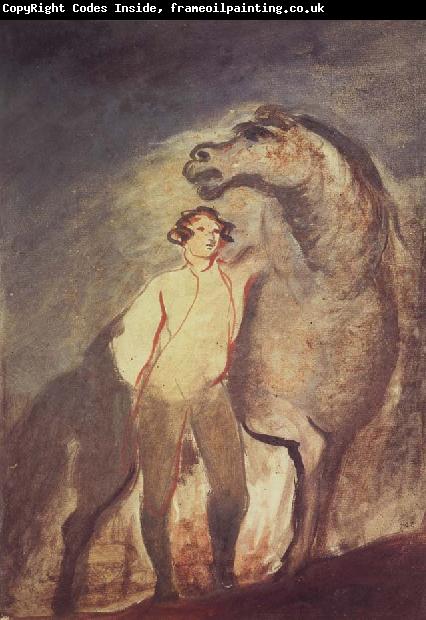 Sir David Wilkie Tempera undated one Standing by a Horse