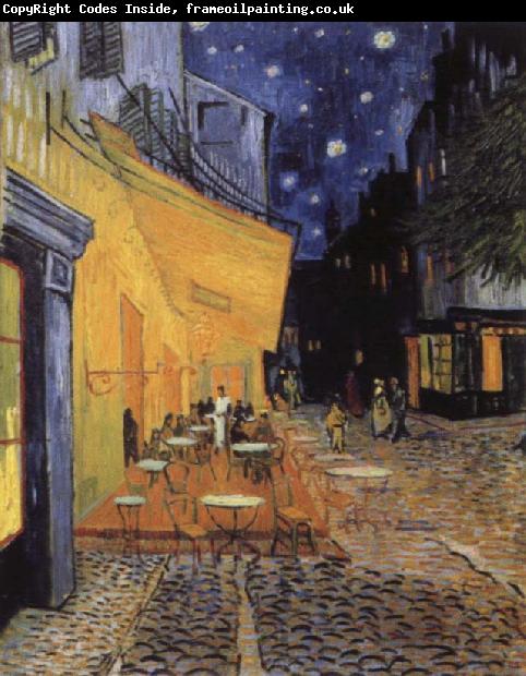 Vincent Van Gogh cafe terrace at the Place you forum in Arles in night