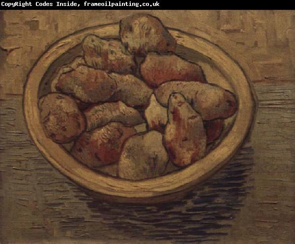 Vincent Van Gogh Style life with potatoes in a Schussel