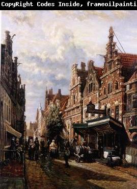 unknow artist European city landscape, street landsacpe, construction, frontstore, building and architecture. 165