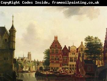 unknow artist European city landscape, street landsacpe, construction, frontstore, building and architecture. 169