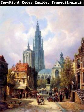 unknow artist European city landscape, street landsacpe, construction, frontstore, building and architecture.069