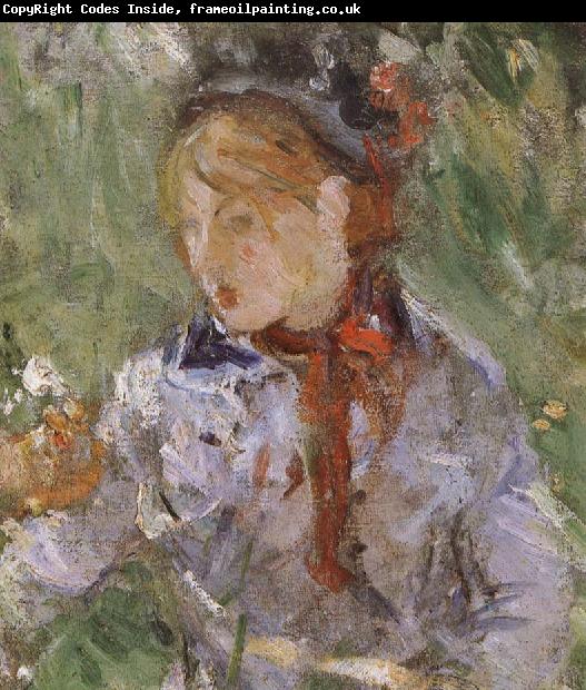 Berthe Morisot Detail of  The woman and children are in the park