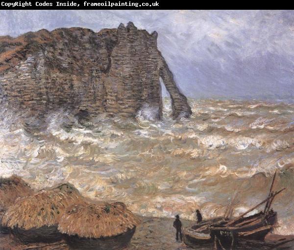 Claude Monet Etretat,Rough Sea