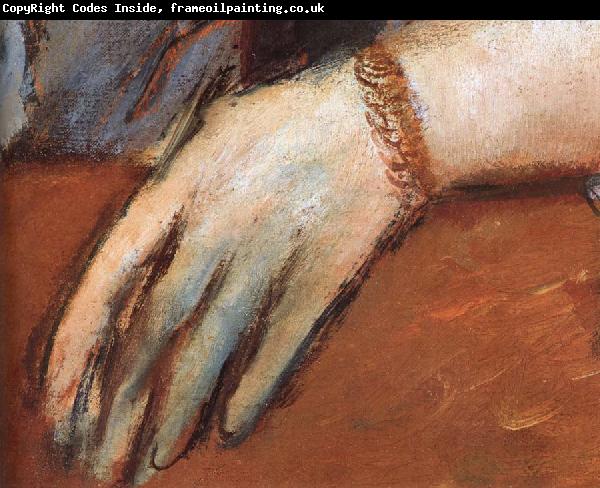 Edgar Degas Detail  of Portrait of Miss Lu