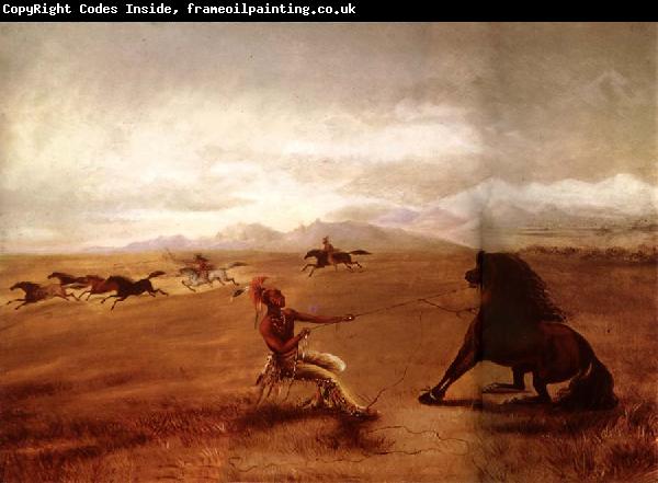 George Catlin Catching wild horses