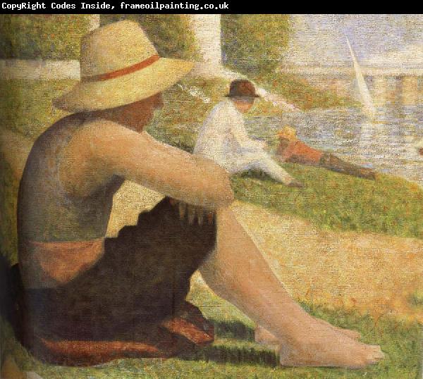 Georges Seurat The Boy Wearing hat on the ground