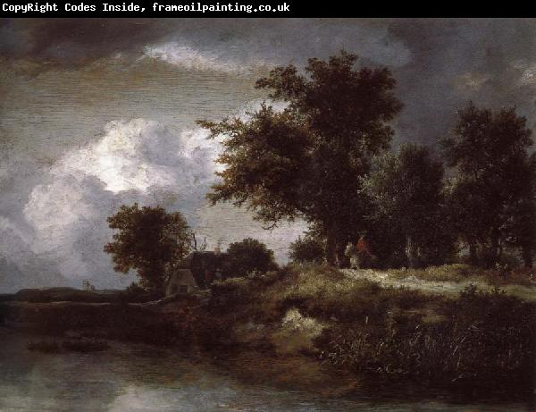 Jacob van Ruisdael Wooded river bank