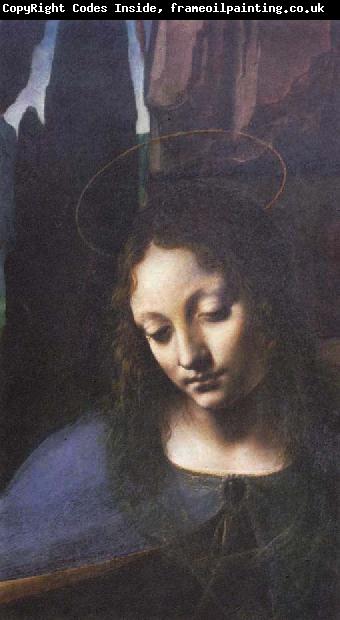 Leonardo  Da Vinci Detail of Madonna of the Rocks