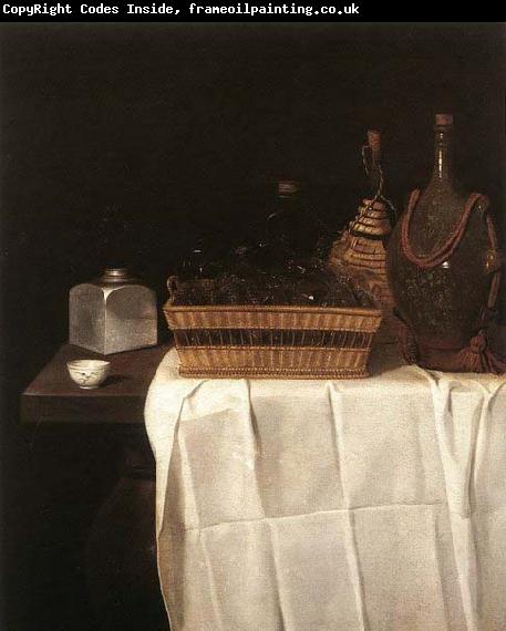 Sebastian Stoskopff Still-Life with Glasses and Bottles