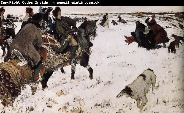 unknow artist Peter the Great Riding to Hounds