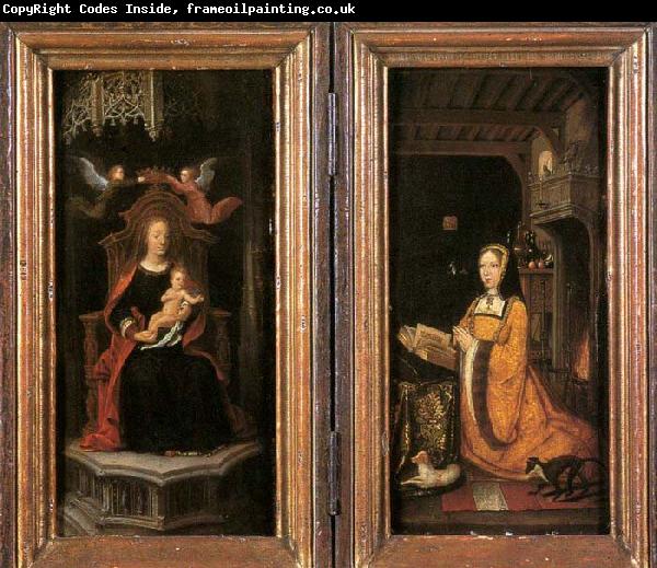 unknow artist Diptych with Margaret of Austria Worshipping