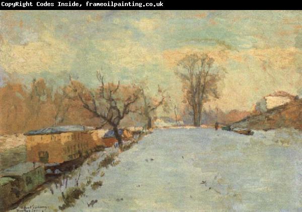 Albert Lebourg Road on the Banks of the Seine at Neuilly in Winter