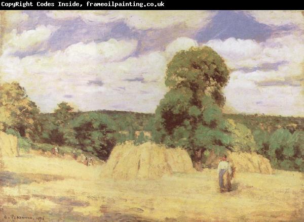 Camille Pissarro Harvest at Monfoucault