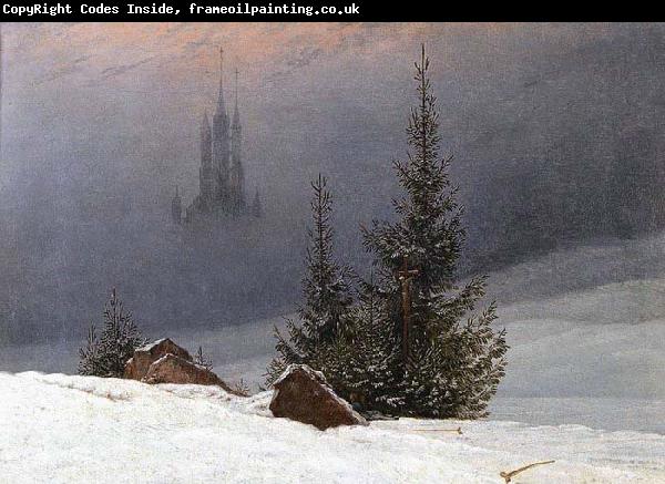 Caspar David Friedrich Winter Landscape with Church