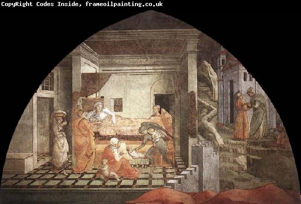 Filippino Lippi St Stephen is Born and Replaced by Another Child