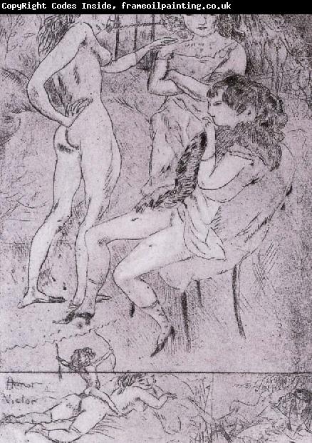 Jules Pascin Cupiter and three woman