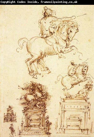 Leonardo  Da Vinci Study for the Trivulzio Equestrian Monument