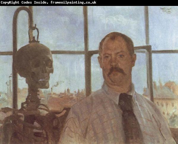 Lovis Corinth Self-Portrait with Skeleton