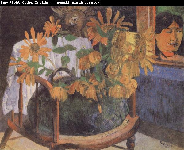 Paul Gauguin Sunflowers on a chair