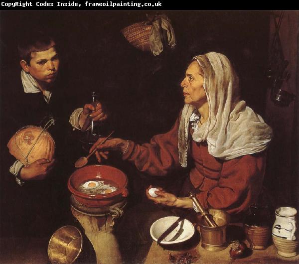 VELAZQUEZ, Diego Rodriguez de Silva y The Woman Fry eggs